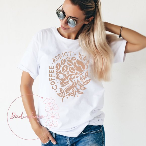 Coffee Addict Unisex Short Sleeve Graphic T-Shirt - Picture 2 of 4